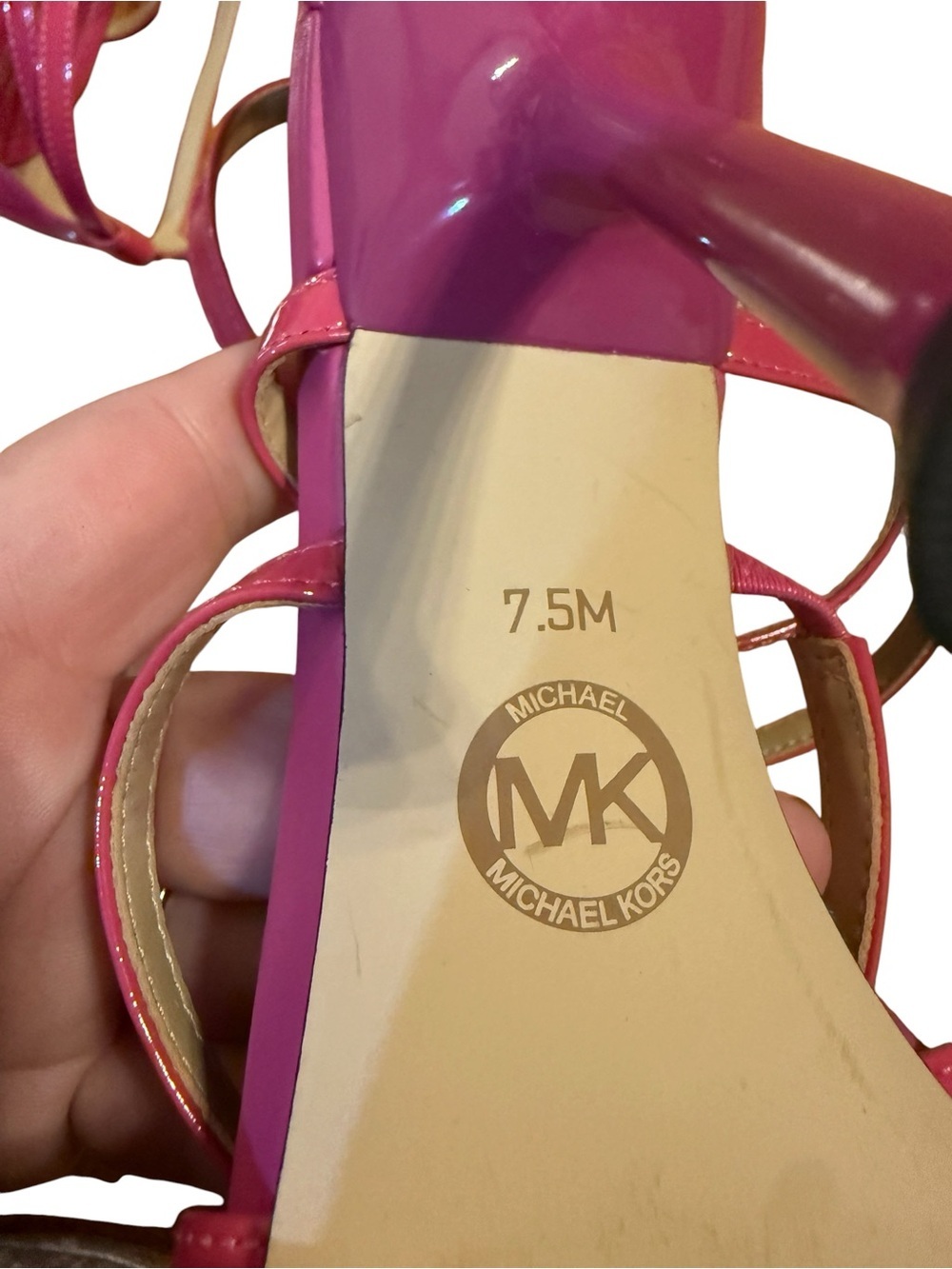 Michael Kors Hot Pink Strappy Lace-Up Heels - Picture 7 of 7